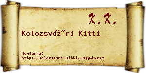 Kolozsvári Kitti névjegykártya